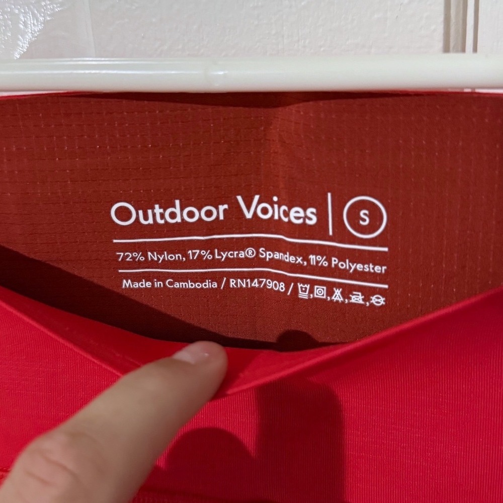Outdoor Voices TechSweat High Waisted Leggings Red Women Small - Picture 3 of 3